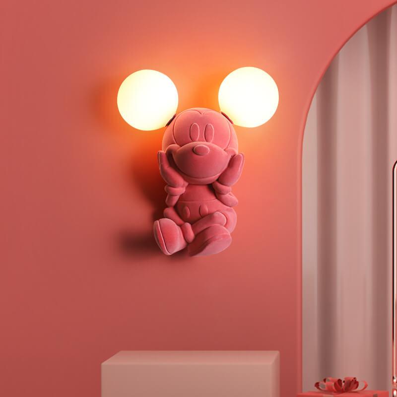 Cartoon Mickey Minnie Resin 2-Light Wall Sconce Lamps