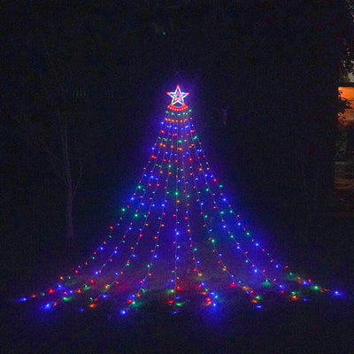 Lumières LED en forme de météores de Noël en cascade d'étoiles 