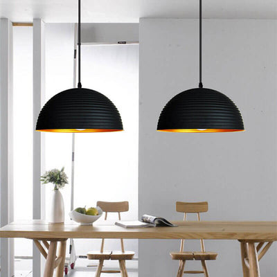 Industrial Wrought Iron Dome 1-Light Pendant Light
