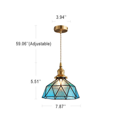 Water Ripple Glass 1-Light Irregular Dome Pendant Light