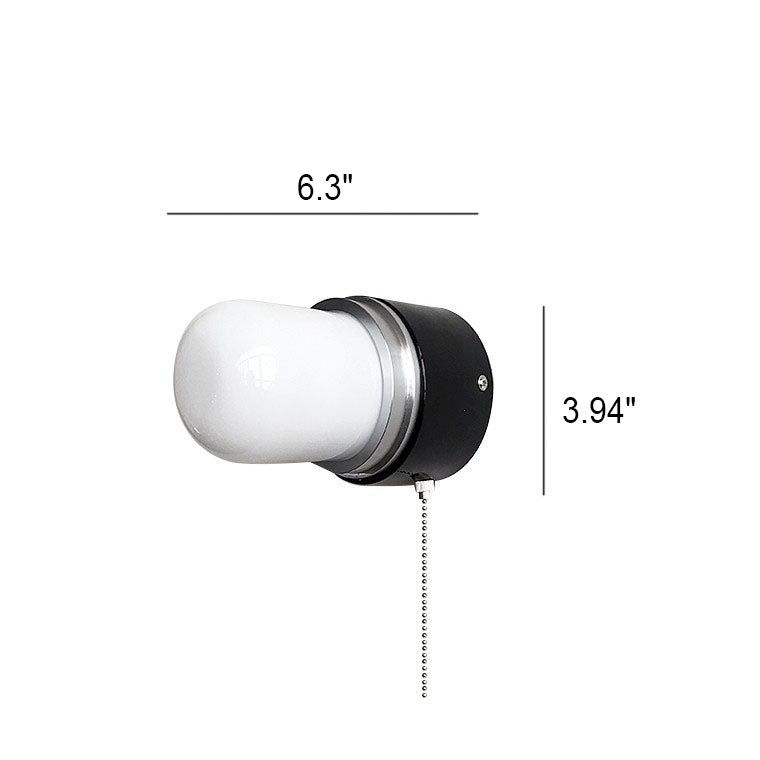 Lámpara de pared con aplique de 1 luz de hierro y vidrio industrial nórdico 