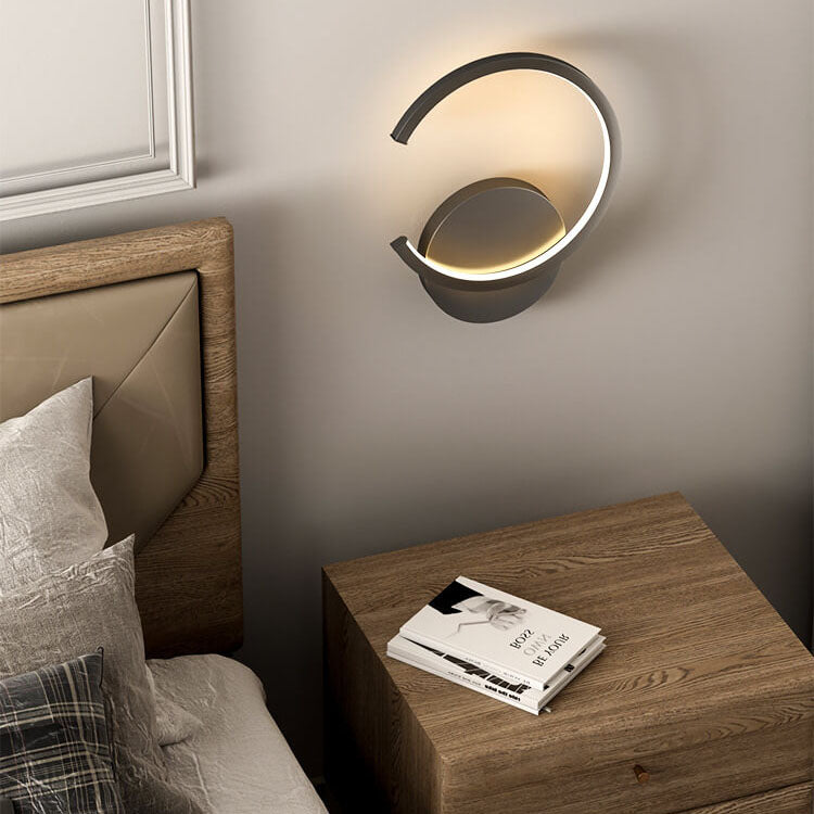 Minimalist Circle 1-Light C Shape LED Armed Sconce Lamp