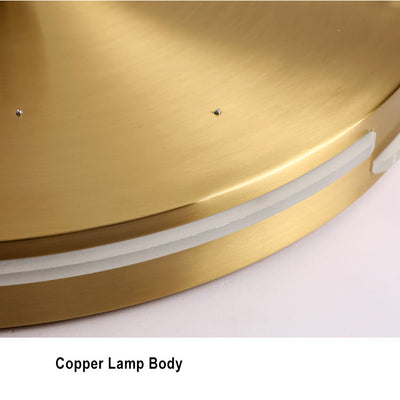 Modern Copper Circle 1-Light LED Flush Mount Lighting