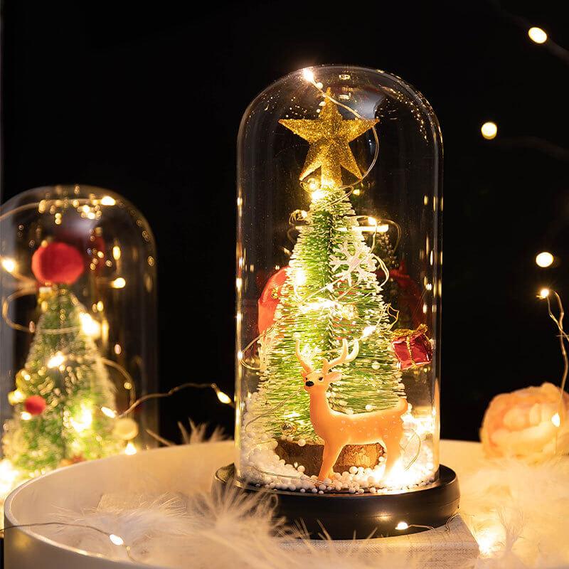 Kreative Weihnachtsdekoration Weihnachtsbaum Glasabdeckung Nachtlicht 