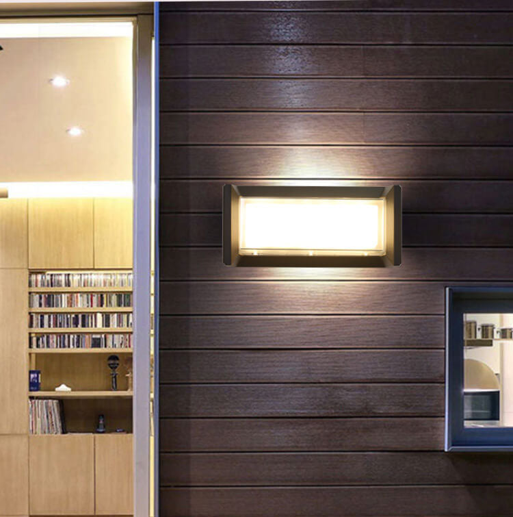 Modern Waterproof Rectangular LED 1-Light Outdoor Wall Sconce Lamp