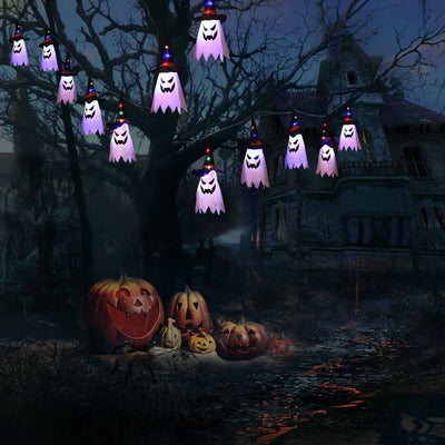 Chapeau de sorcier fantôme d'Halloween Lumière de couleur Tissu 1/5 Lumière Batterie USB LED Guirlande lumineuse 