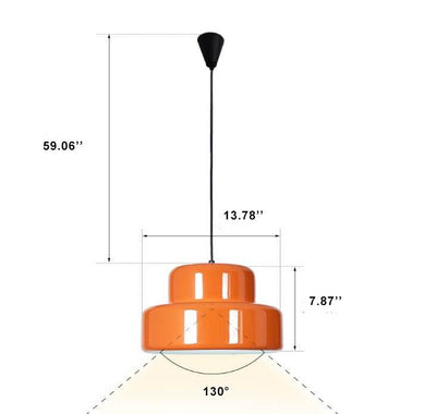 Modern Orange Double Layer Metal 1-Light Pendant Light