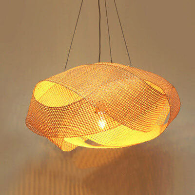 Modern Rattan Weaving Twist Globe Shape 1-Light Pendant Light