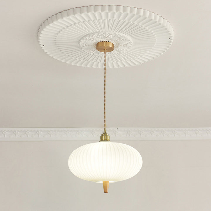 Moderne Glasschirm Japanischer Stil Retro 1-Licht Pendelleuchte 