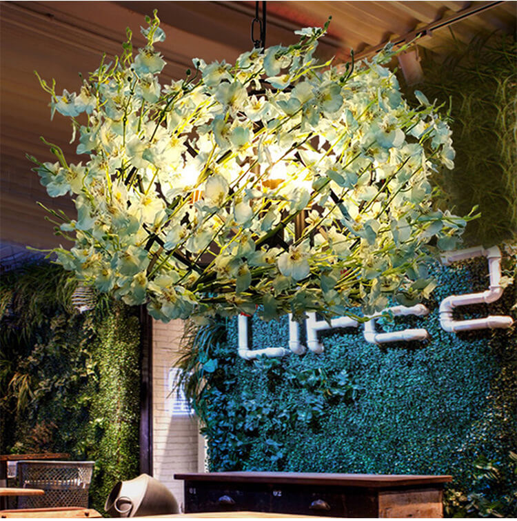 Creative Colorful Flower 3-Light Globe Plants Chandeliers