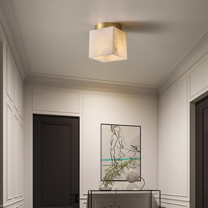 Modern Cube 1-Light Semi-Flush Mount Lighting