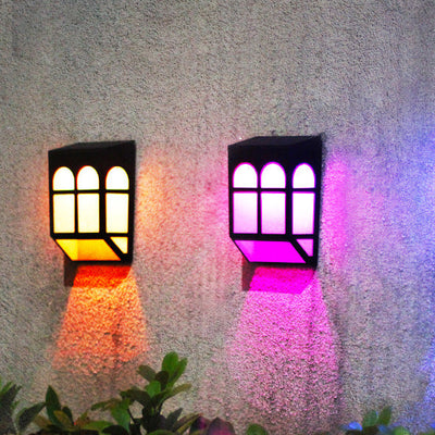 Solar Waterproof Color Lighting Adjustable LED Outdoor Wall Sconce Lamp