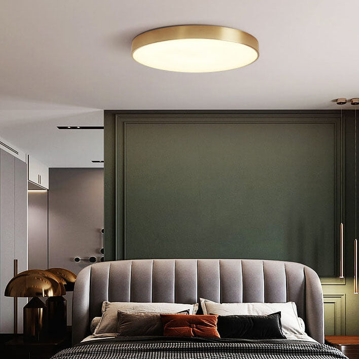 Copper 1-Light Ultra-thin LED Flush Mount Lighting