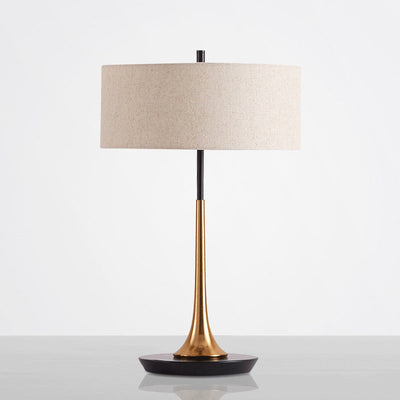 Nordische minimalistische Säulenstoff 1-Licht Tischlampe 