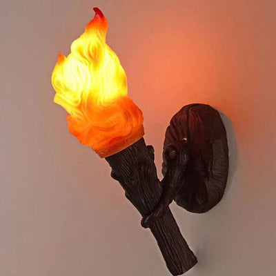 Retro Industrial Resin Torch 1-Light Wall Sconce Lamp