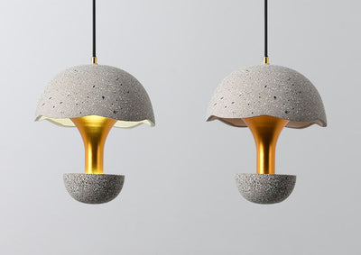 Industrial Cement 1-Light Mushroom Shaped Globe LED Pendant Light