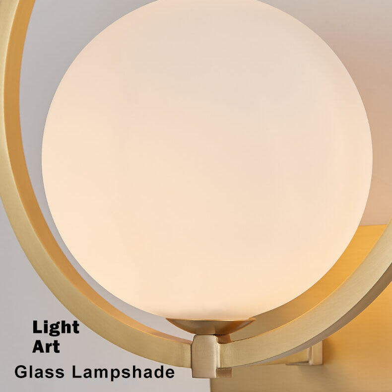 Modern Circle Glass Ball 1-Light Sconce Lamp