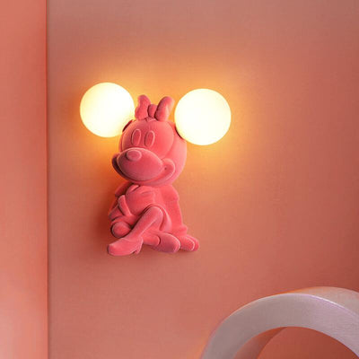 Cartoon Mickey Minnie Resin 2-Light Wall Sconce Lamps