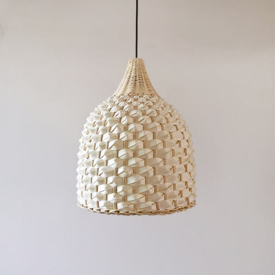 Creative Bamboo Weaving Pineapple Dome Shade 1-Light Pendant Light