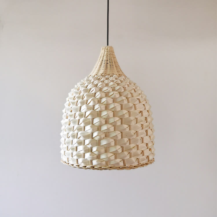 Creative Bamboo Weaving Ananas Dome Shade 1-Licht Pendelleuchte 