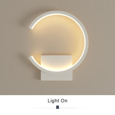 Minimalist Circle 1-Light C Shape LED Armed Sconce Lamp