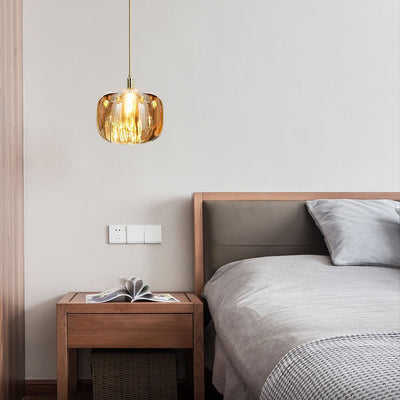 Modern Clear Glass 1-Light Cube Pendant Light