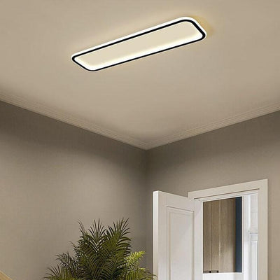 Minimalist 1-Light Linear Acrylic 3 Color Changeable LED Flush Mount Lighting