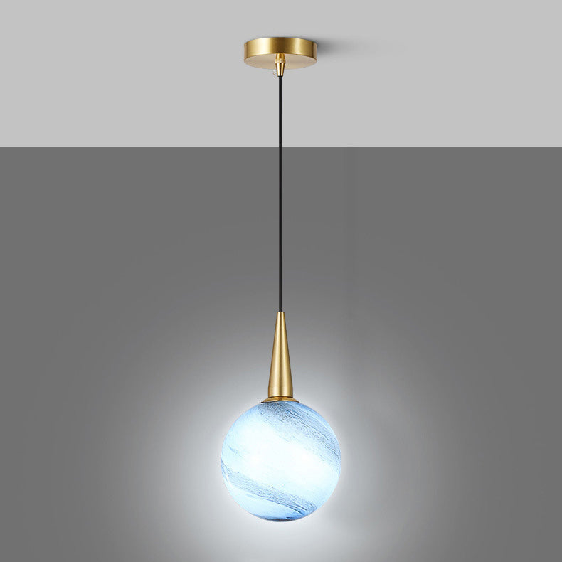 Creative Nordic Glass Earth/Moon Design 1-Light Pendant Light