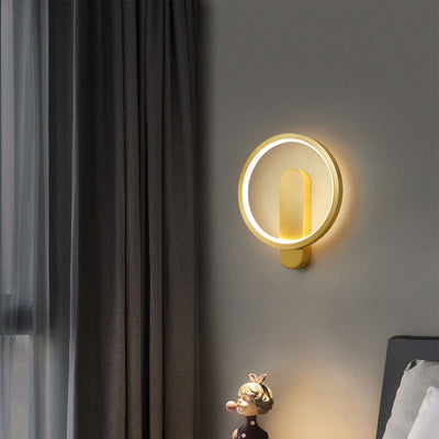 مصباح حائط فاخر LED دائري من النحاس الإبداعي 