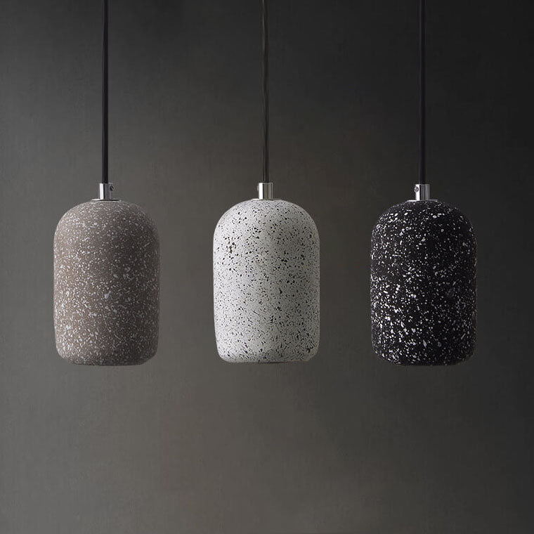 Suspension LED en ciment cylindrique moderne en terrazzo 