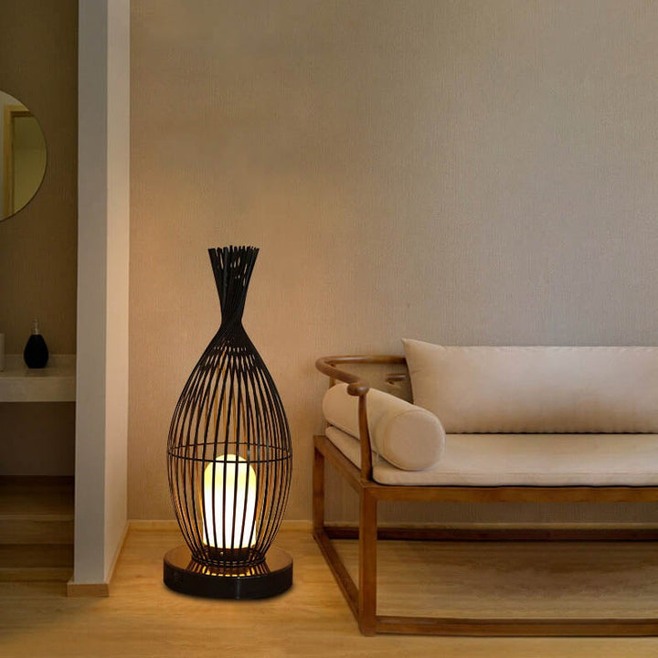Lampe de sol étanche rétro en fer ovale à une lumière pour extérieur 