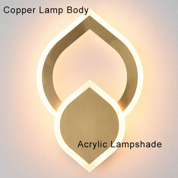 Modern 1-Light Leaf Shape 3 Color Changeable LED Wall Sconce Lamp