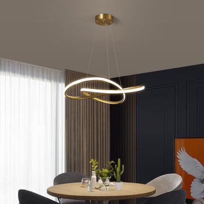 Modern 1-Light Winding Circle LED Pendant Light 2 Design