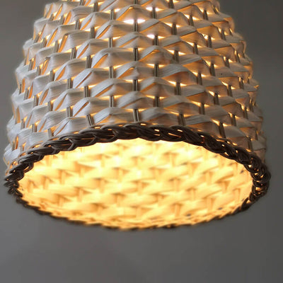 Creative Bamboo Weaving Pineapple Dome Shade 1-Light Pendant Light