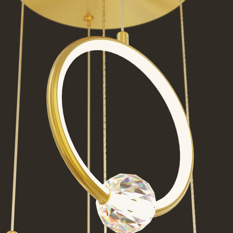 Modern Diamond Ring-Shaped 3/5 Light LED Chandeliers