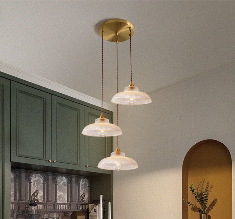 Textured Glass 1-Light Dome Pendant Light