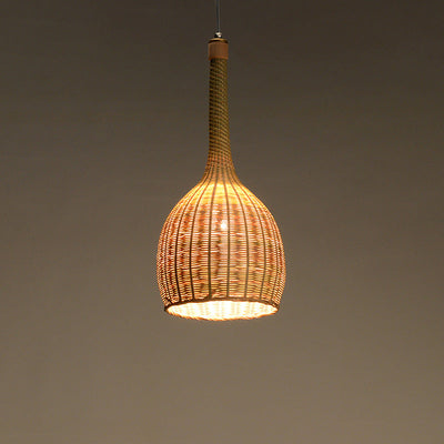 Bambus Weberei Flaschenform 1-Licht Chinesischer Stil Pendelleuchte 