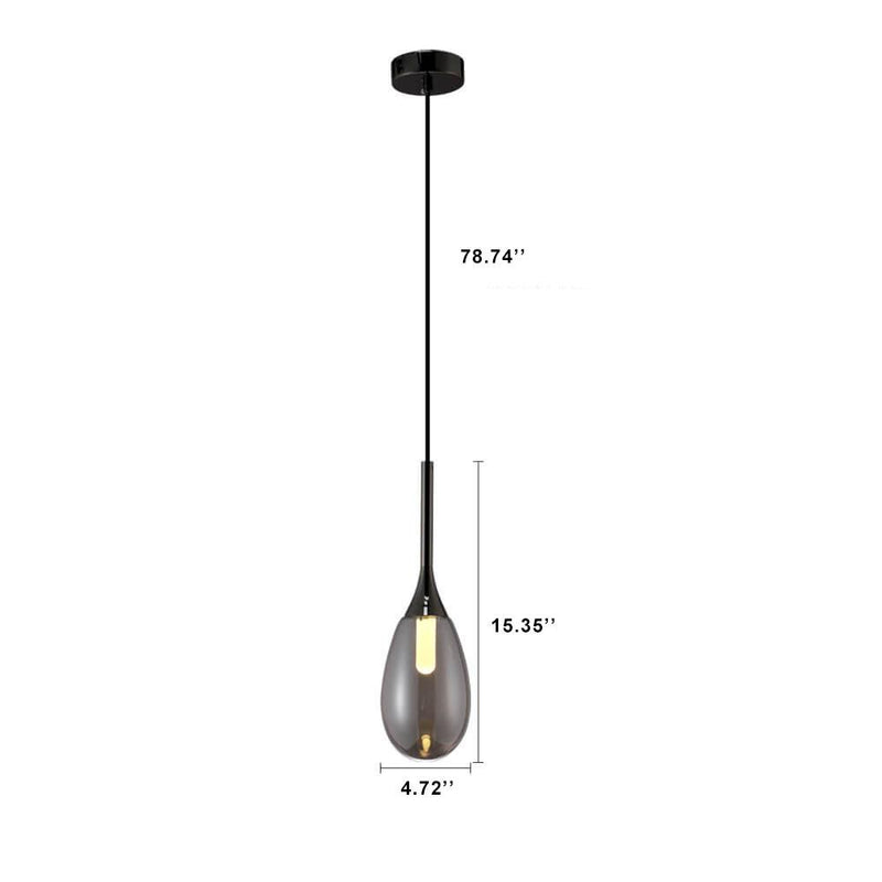 Nordic Minimalist Glass Teardrop 1-Light LED Pendant Light