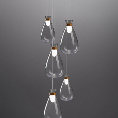 Modern Creative Glass Water Drop Bottle 1-Light LED Pendant Light