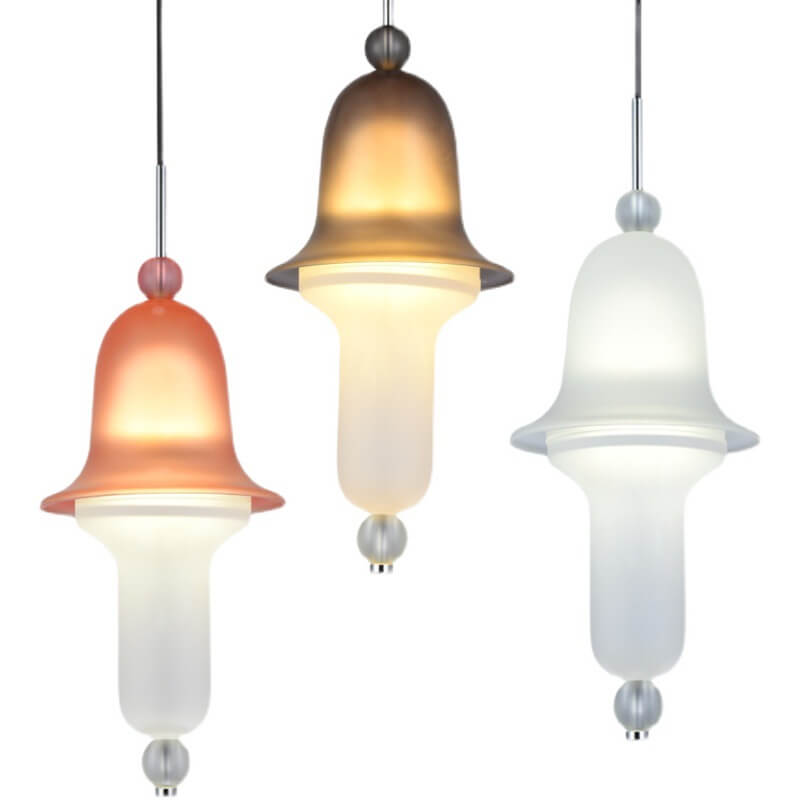 Simple Creative Colorful Bell Glass 1-Light LED Pendant Light