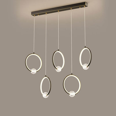 Modern Diamond Ring-Shaped 3/5 Light LED Chandeliers