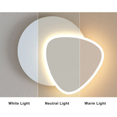 Simple 1-Light LED Round Rounded Triangle Armed Sconce Lamp