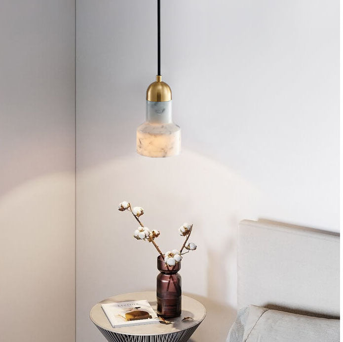 Marble 1-Light Bell Pendant Light