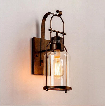 Vintage 1-Light Lantern Wall Sconce Lamps