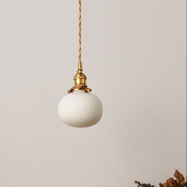 Suspension Globe 1 Lumière en Céramique Texturée 
