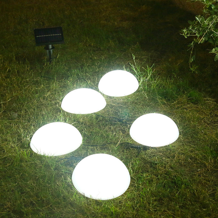 Luz de enchufe para césped decorativa de jardín al aire libre con LED de media bola Solar 5 