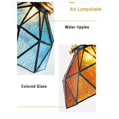 Water Ripple Glass 1-Light Irregular Dome Pendant Light