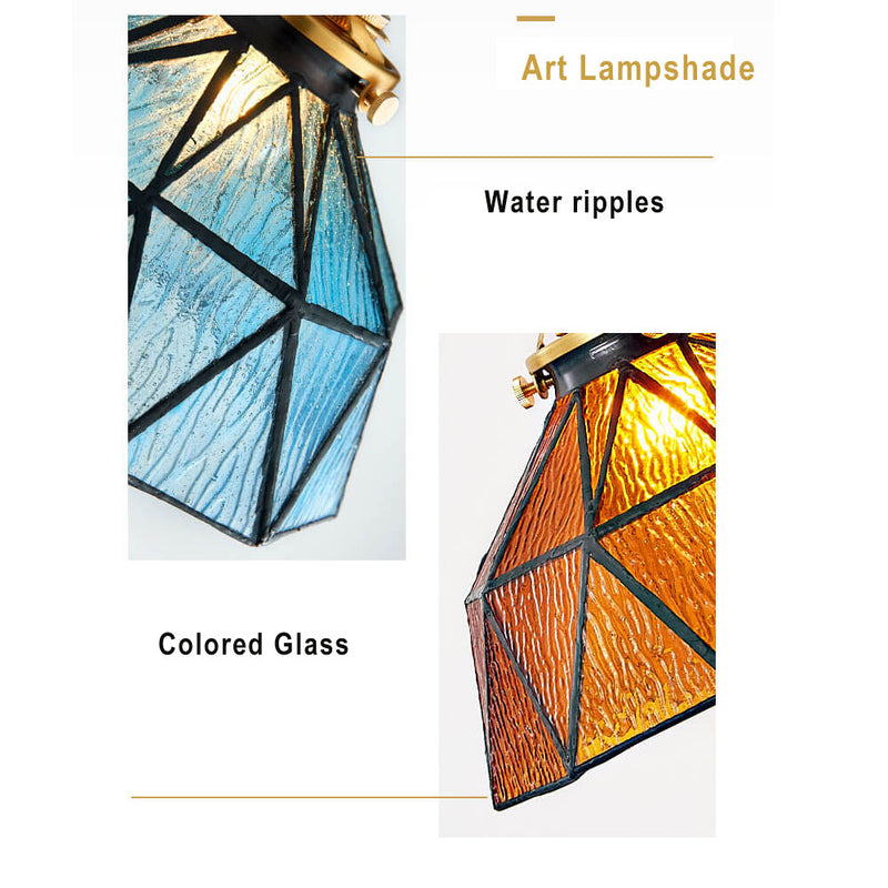 Water Ripple Glass 1-Light Unregelmäßige Kuppel-Pendelleuchte 