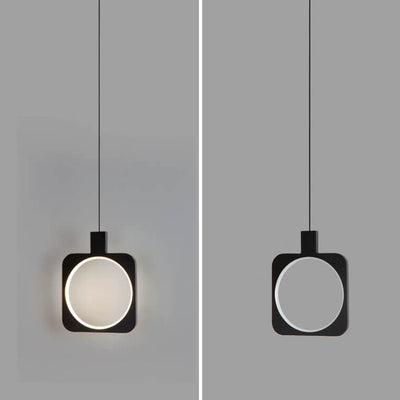 Modern Minimalist Black Geometrical Shape 1-Light LED Pendant Light