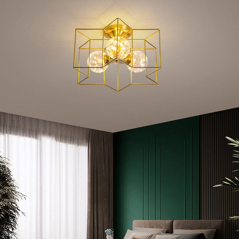 Modern Pentagram 1-5 Light 3 Color Changeable LED Semi-Flush Mount Lighting